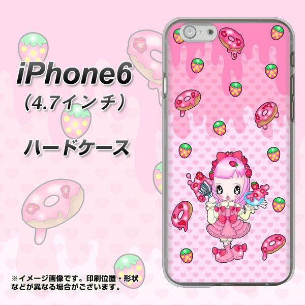 iPhone6 高画質仕上げ 背面印刷 ハードケース【AG816 ストロベリードーナツ(水玉ピンク)】