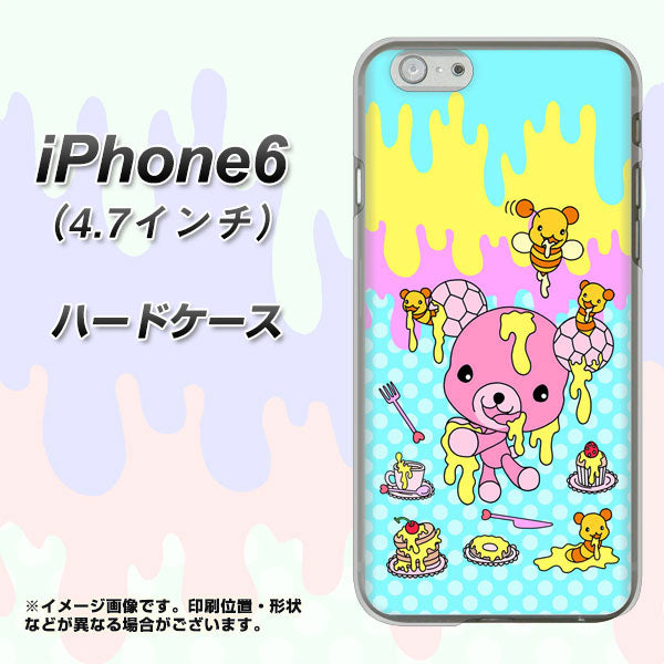 iPhone6 高画質仕上げ 背面印刷 ハードケース【AG821 ハニベア（水玉水色）】