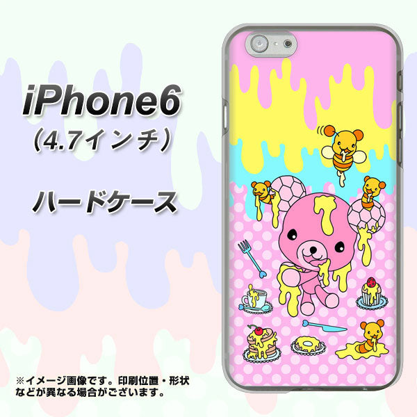iPhone6 高画質仕上げ 背面印刷 ハードケース【AG822 ハニベア(水玉ピンク)】