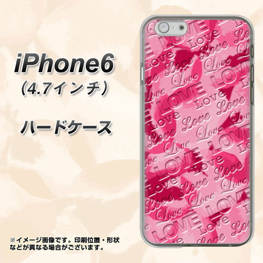 iPhone6 高画質仕上げ 背面印刷 ハードケース【SC845 フラワーヴェルニLOVE濃いピンク（ローズアンディアン）】
