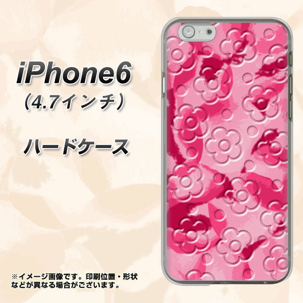 iPhone6 高画質仕上げ 背面印刷 ハードケース【SC847 フラワーヴェルニ花濃いピンク（ローズアンディアン）】