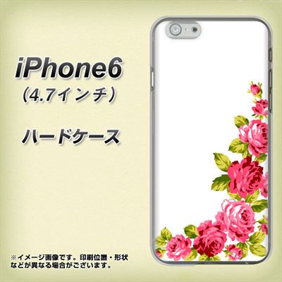 iPhone6 高画質仕上げ 背面印刷 ハードケース【VA825 バラのフレーム(白)】