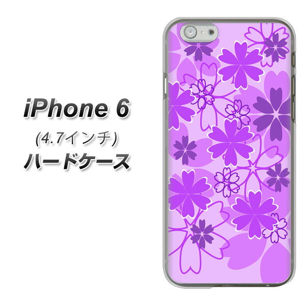 iPhone6 高画質仕上げ 背面印刷 ハードケース【VA960 重なり合う花 パープル】