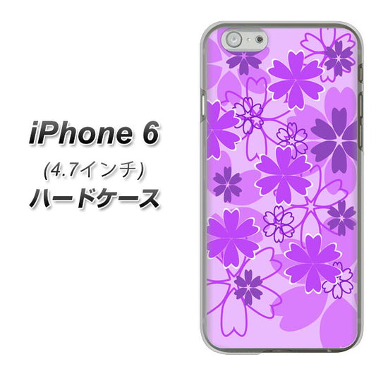 iPhone6 高画質仕上げ 背面印刷 ハードケース【VA960 重なり合う花　パープル】