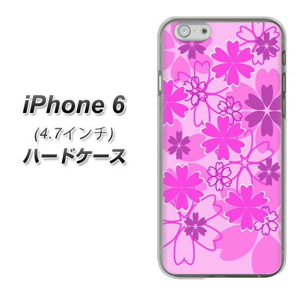 iPhone6 高画質仕上げ 背面印刷 ハードケース【VA961 重なり合う花 ピンク】