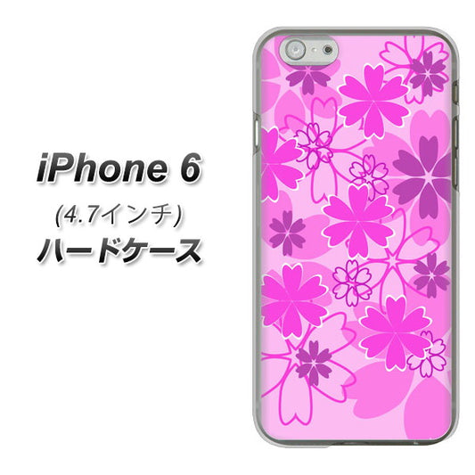 iPhone6 高画質仕上げ 背面印刷 ハードケース【VA961 重なり合う花　ピンク】
