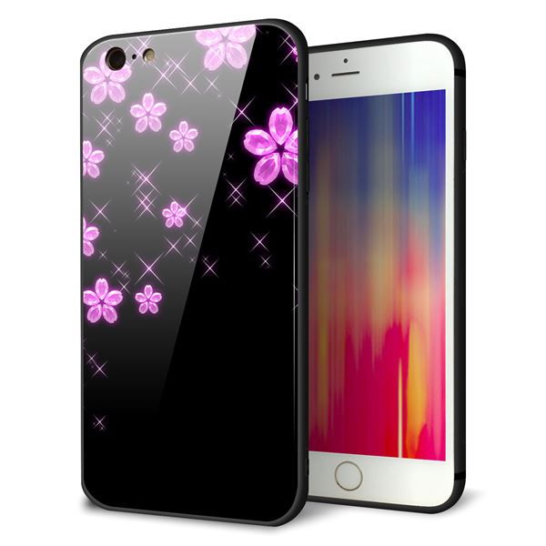 iPhone6 PLUS 強化ガラス&TPUスマホケース ガラプリ【019 桜クリスタル】