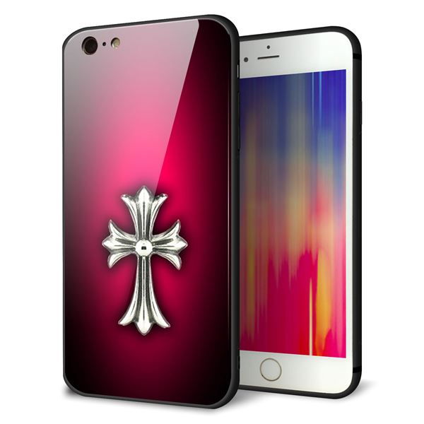 iPhone6 PLUS 強化ガラス&TPUスマホケース ガラプリ【249 クロスレッド】