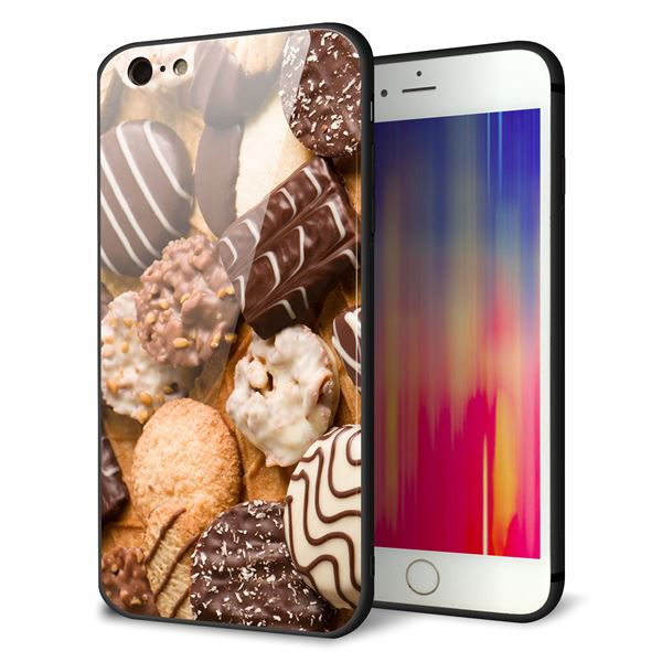 iPhone6 PLUS 強化ガラス&TPUスマホケース ガラプリ【442 クッキー mix】