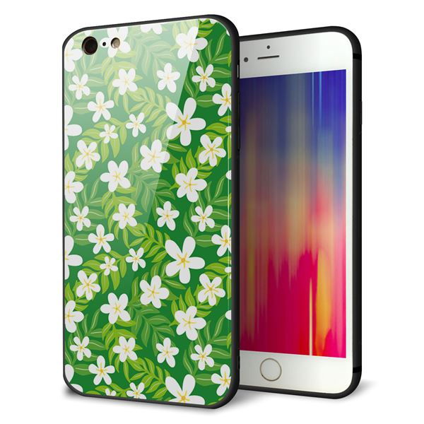 iPhone6 PLUS 強化ガラス&TPUスマホケース ガラプリ【760 ジャスミンの花畑】