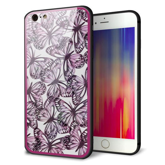 iPhone6 PLUS 強化ガラス&TPUスマホケース ガラプリ【SC904 ガーデンバタフライ ピンク】