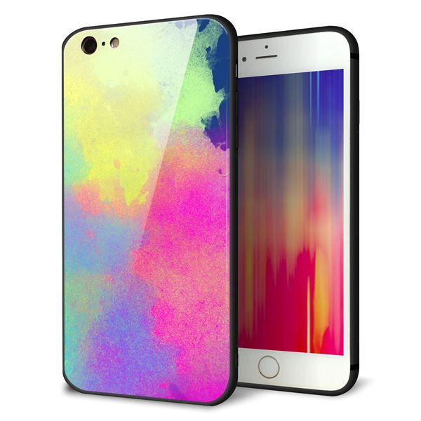 iPhone6 PLUS 強化ガラス&TPUスマホケース ガラプリ【YJ294 デザイン色彩】