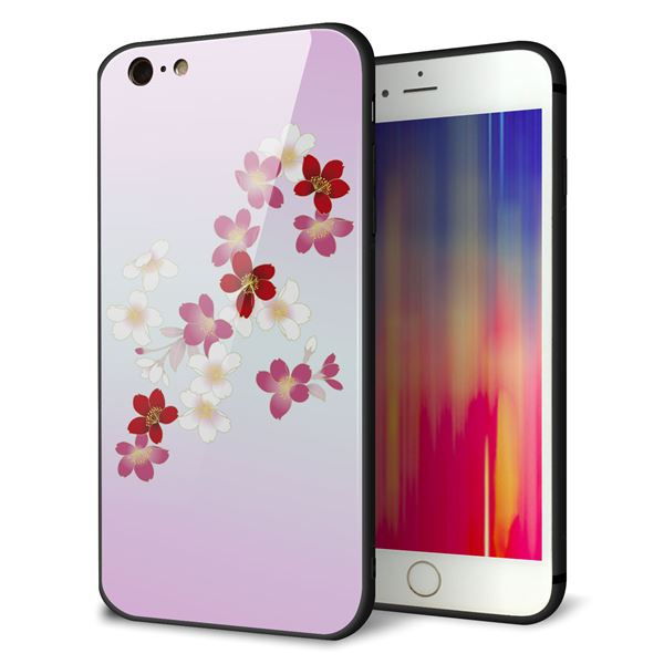 iPhone6 PLUS 強化ガラス&TPUスマホケース ガラプリ【YJ320 桜 和】