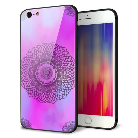 iPhone6 PLUS 強化ガラス&TPUスマホケース ガラプリ【YJ344 レース】