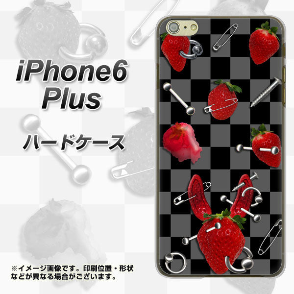 iPhone6 PLUS 高画質仕上げ 背面印刷 ハードケース【AG833 苺パンク(黒)】