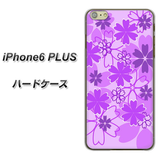 iPhone6 PLUS 高画質仕上げ 背面印刷 ハードケース【VA960 重なり合う花 パープル】