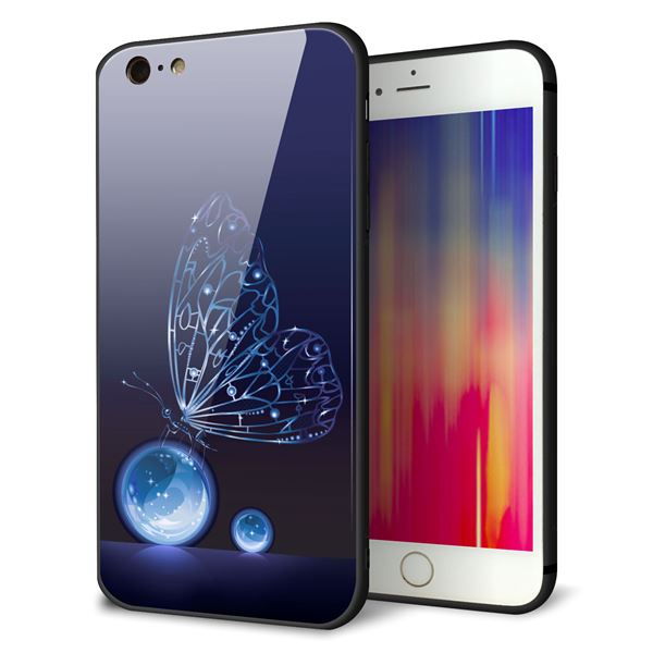 iPhone6s PLUS 強化ガラス&TPUスマホケース ガラプリ【418 神秘の蝶】