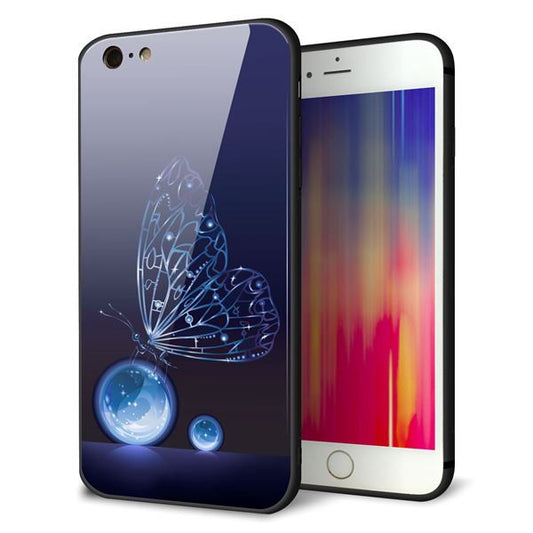 iPhone6s PLUS 強化ガラス&TPUスマホケース ガラプリ【418 神秘の蝶】