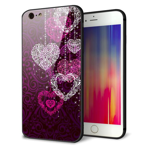 iPhone6s PLUS 強化ガラス&TPUスマホケース ガラプリ【468 ハートのシャンデリア】