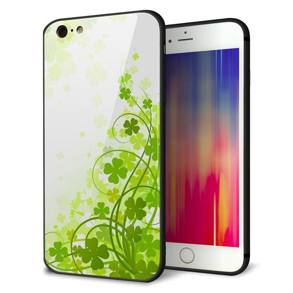 iPhone6s PLUS 強化ガラス&TPUスマホケース ガラプリ【565 四葉のクローバー】