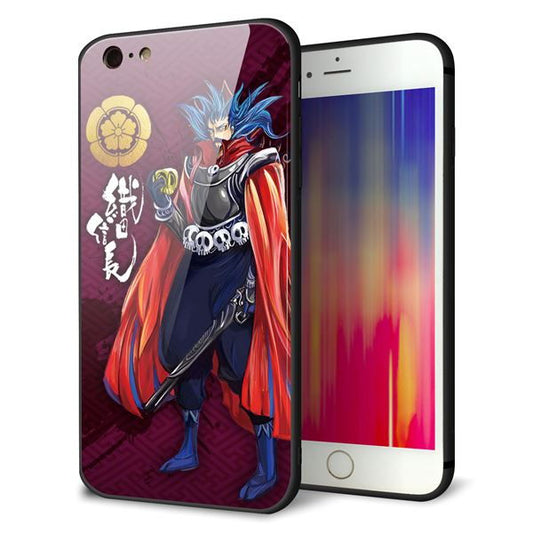 iPhone6s PLUS 強化ガラス&TPUスマホケース ガラプリ【AB808 織田信長 イラストと家紋】