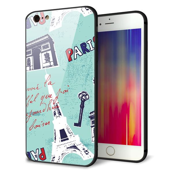iPhone6s PLUS 強化ガラス&TPUスマホケース ガラプリ【EK812 ビューティフルパリブルー】