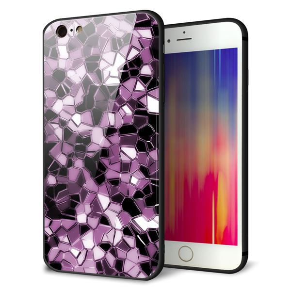 iPhone6s PLUS 強化ガラス&TPUスマホケース ガラプリ【EK837 テクニカルミラーパープル】