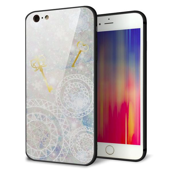iPhone6s PLUS 強化ガラス&TPUスマホケース ガラプリ【KM881 魔法陣と鍵】
