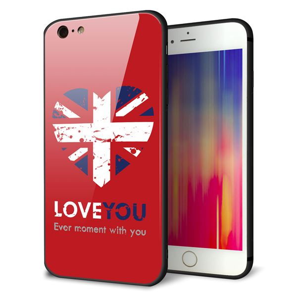 iPhone6s PLUS 強化ガラス&TPUスマホケース ガラプリ【SC804 ユニオンジャック ハートビンテージレッド】