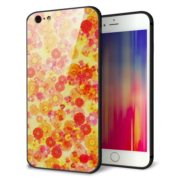 iPhone6s PLUS 強化ガラス&TPUスマホケース ガラプリ【SC867 リバティプリント フルールドパルファン(イエロー)】