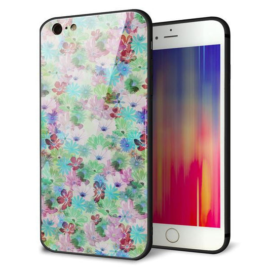 iPhone6s PLUS 強化ガラス&TPUスマホケース ガラプリ【SC872 リバティプリント プレスドフラワー(グリーン)】