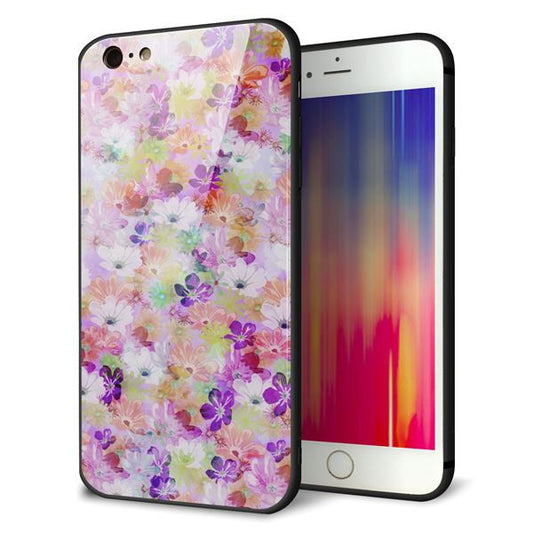 iPhone6s PLUS 強化ガラス&TPUスマホケース ガラプリ【SC873 リバティプリント プレスドフラワー(パープル)】