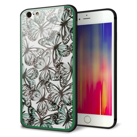 iPhone6s PLUS 強化ガラス&TPUスマホケース ガラプリ【SC902 ガーデンバタフライ グリーン】