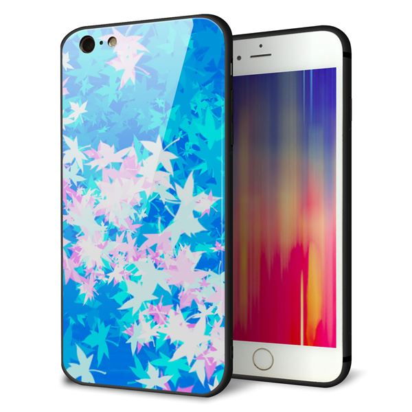 iPhone6s PLUS 強化ガラス&TPUスマホケース ガラプリ【YJ290 デザインもみじ】