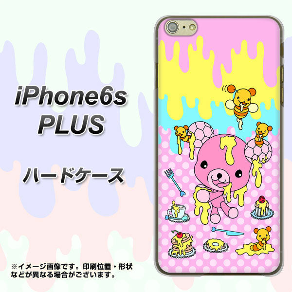 iPhone6s PLUS 高画質仕上げ 背面印刷 ハードケース【AG822 ハニベア(水玉ピンク)】