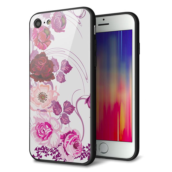 iPhone7 強化ガラス&TPUスマホケース ガラプリ【116 6月のバラ】