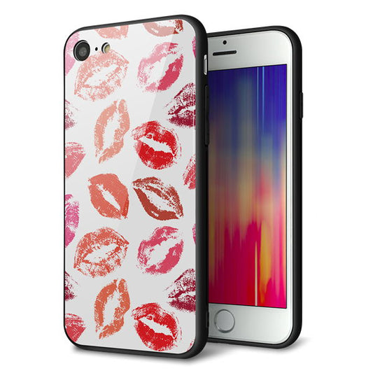 iPhone7 強化ガラス&TPUスマホケース ガラプリ【734 キスkissキス】