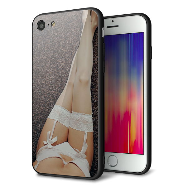 iPhone7 強化ガラス&TPUスマホケース ガラプリ【KM888 ストッキング】