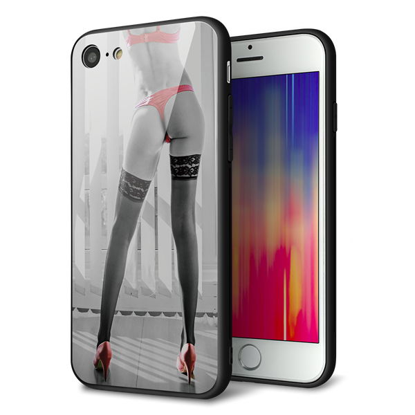 iPhone7 強化ガラス&TPUスマホケース ガラプリ【KM889 ハイヒール】