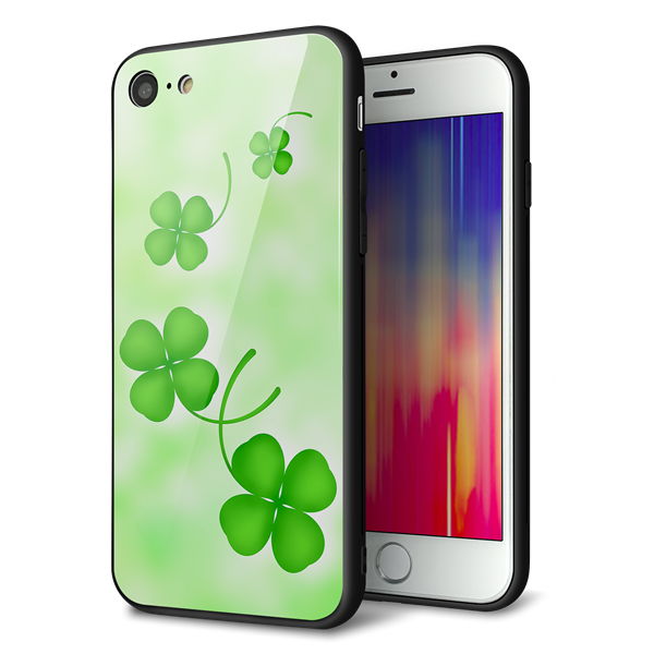 iPhone7 強化ガラス&TPUスマホケース ガラプリ【VA819 まいおりる幸運】