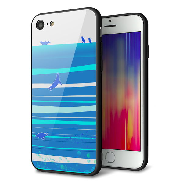 iPhone7 強化ガラス&TPUスマホケース ガラプリ【YB920 ペンギン01】