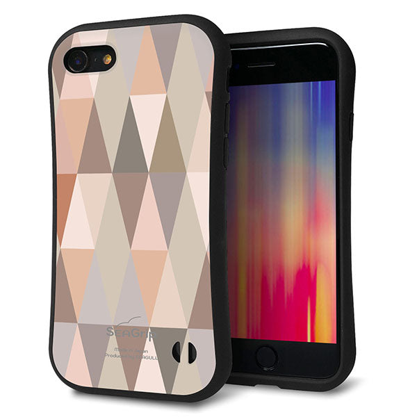 iPhone7 スマホケース 「SEA Grip」 グリップケース Sライン 【MG800 くすみピンク】 UV印刷
