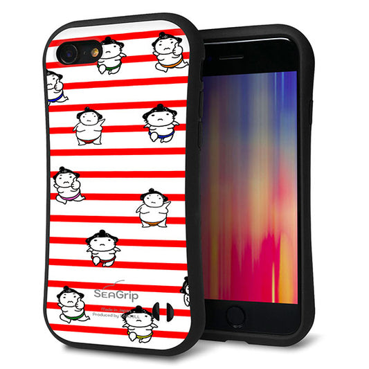 iPhone7 スマホケース 「SEA Grip」 グリップケース Sライン 【YK821 お相撲さん レッド】 UV印刷