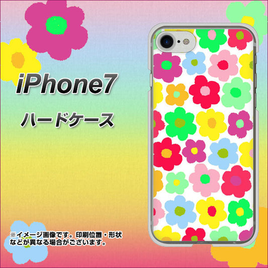 iPhone7 高画質仕上げ 背面印刷 ハードケース【758 ルーズフラワーカラフル】