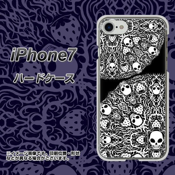 iPhone7 高画質仕上げ 背面印刷 ハードケース【AG834 苺骸骨曼荼羅(黒)】
