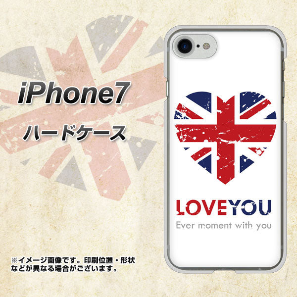 iPhone7 高画質仕上げ 背面印刷 ハードケース【SC803 ユニオンジャック ハートビンテージ】