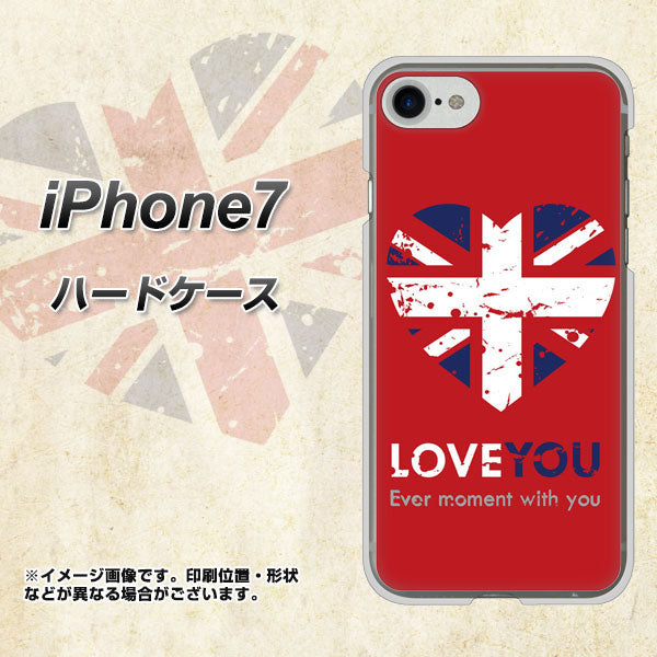 iPhone7 高画質仕上げ 背面印刷 ハードケース【SC804 ユニオンジャック ハートビンテージレッド】