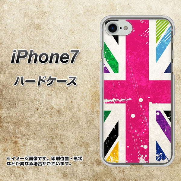 iPhone7 高画質仕上げ 背面印刷 ハードケース【SC806 ユニオンジャック ピンクビンテージ】
