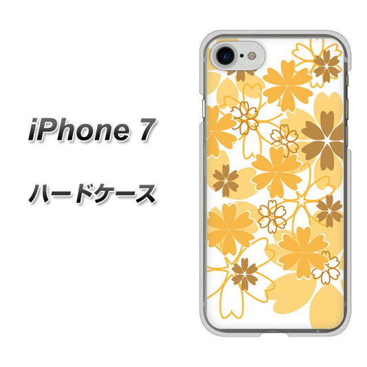 iPhone7 高画質仕上げ 背面印刷 ハードケース【VA959 重なり合う花 オレンジ】