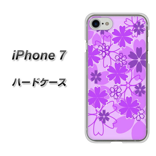 iPhone7 高画質仕上げ 背面印刷 ハードケース【VA960 重なり合う花 パープル】
